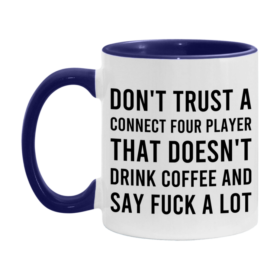 Board Game Gift, Funny Connect Four Player Mug, 11oz or 15oz White Ceramic Coffee Cup Novelty Gift