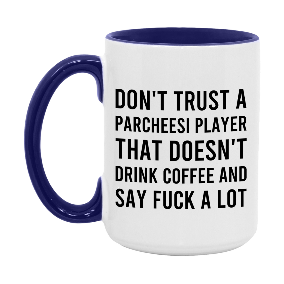 Board Game Gift, Funny Parcheesi Player Mug, 11oz or 15oz White Ceramic Coffee Cup Novelty Gift