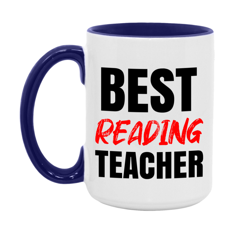 Teacher Superlative Mug, Best Reading Teacher Gift, 11oz or 15oz White Ceramic Coffee Cup for Reading Teacher