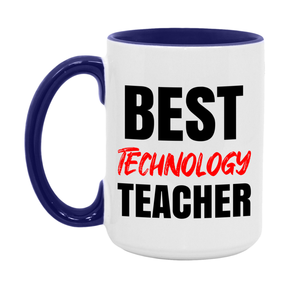 Teacher Superlative Mug, Best Technology Teacher Gift, 11oz or 15oz White Ceramic Coffee Cup for Technology Teacher