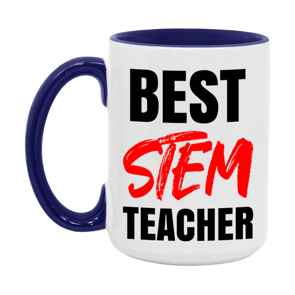 Teacher Superlative Mug, Best Stem Teacher Gift, 11oz or 15oz White Ceramic Coffee Cup for Stem Teacher