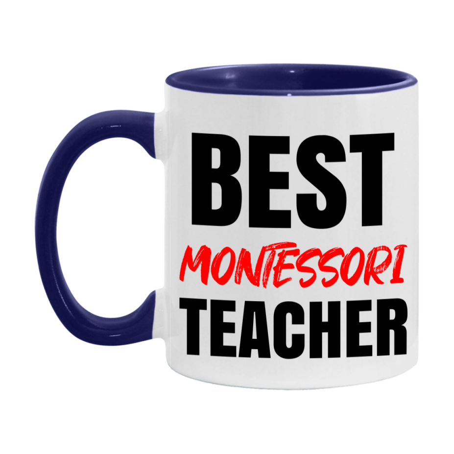 Teacher Superlative Mug, Best Montessori Teacher Gift, 11oz or 15oz White Ceramic Coffee Cup for Montessori Teacher