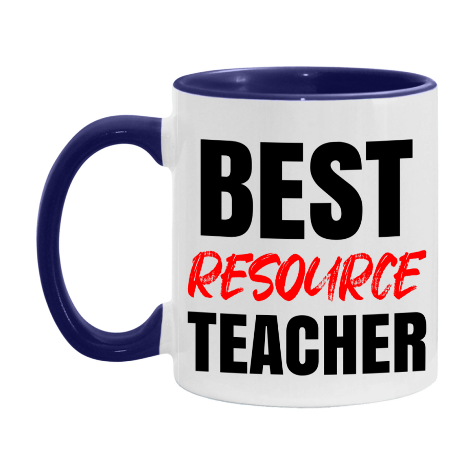 Teacher Superlative Mug, Best Resource Teacher Gift, 11oz or 15oz White Ceramic Coffee Cup for Resource Teacher