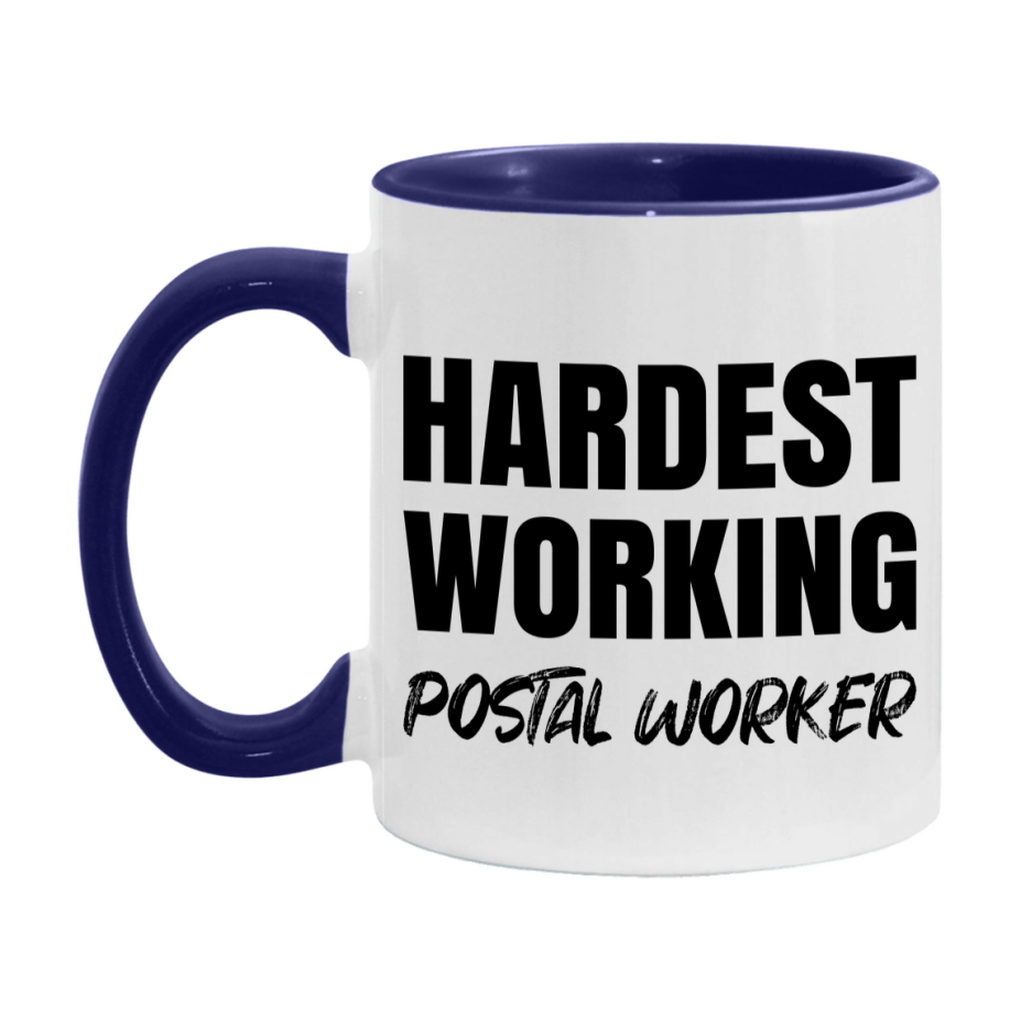 Postal Worker Superlative Mug, Hardest Working Postal Worker, 11oz or 15oz Ceramic Coffee Mug, Double-Sided Cup, Gift for Postal Worker, Coworker Gift, Boss Gift