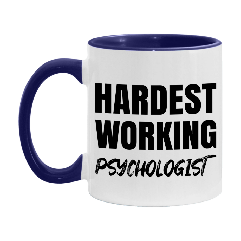 Psychologist Superlative Mug, Hardest Working Psychologist, 11oz or 15oz Ceramic Coffee Mug, Double-Sided Cup, Gift for Psychologist, Coworker Gift, Boss Gift
