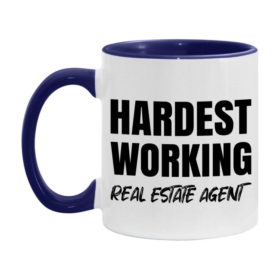 Real Estate Agent Superlative Mug, Hardest Working Real Estate Agent, 11oz or 15oz Ceramic Coffee Mug, Double-Sided Cup, Gift for Real Estate Agent, Coworker Gift, Boss Gift