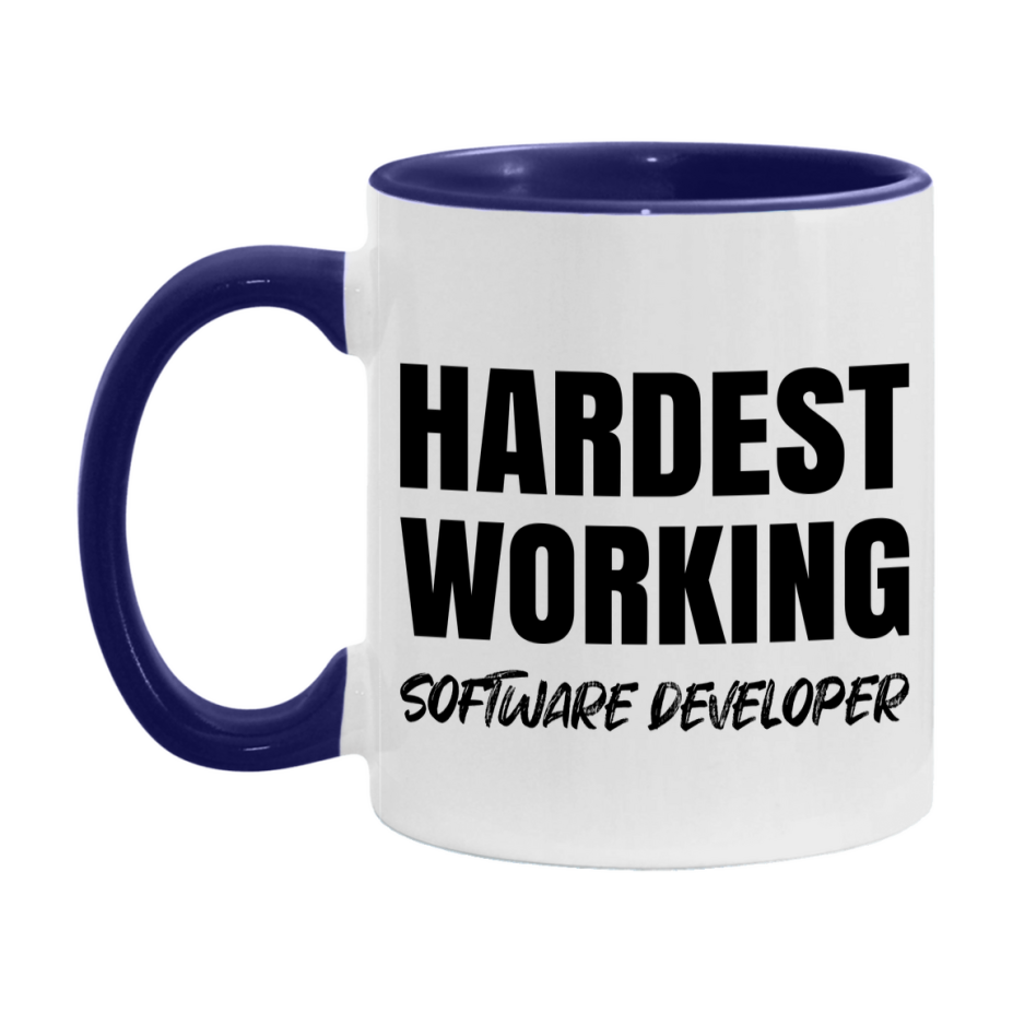 Software Developer Superlative Mug, Hardest Working Software Developer, 11oz or 15oz Ceramic Coffee Mug, Double-Sided Cup, Gift for Software Developer, Coworker Gift, Boss Gift