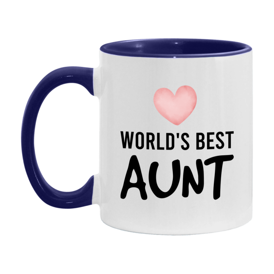 World's Best Aunt Mug, Aunt Superlative Coffee Mug, 11oz or 15oz Ceramic Cup, Gift for Aunt