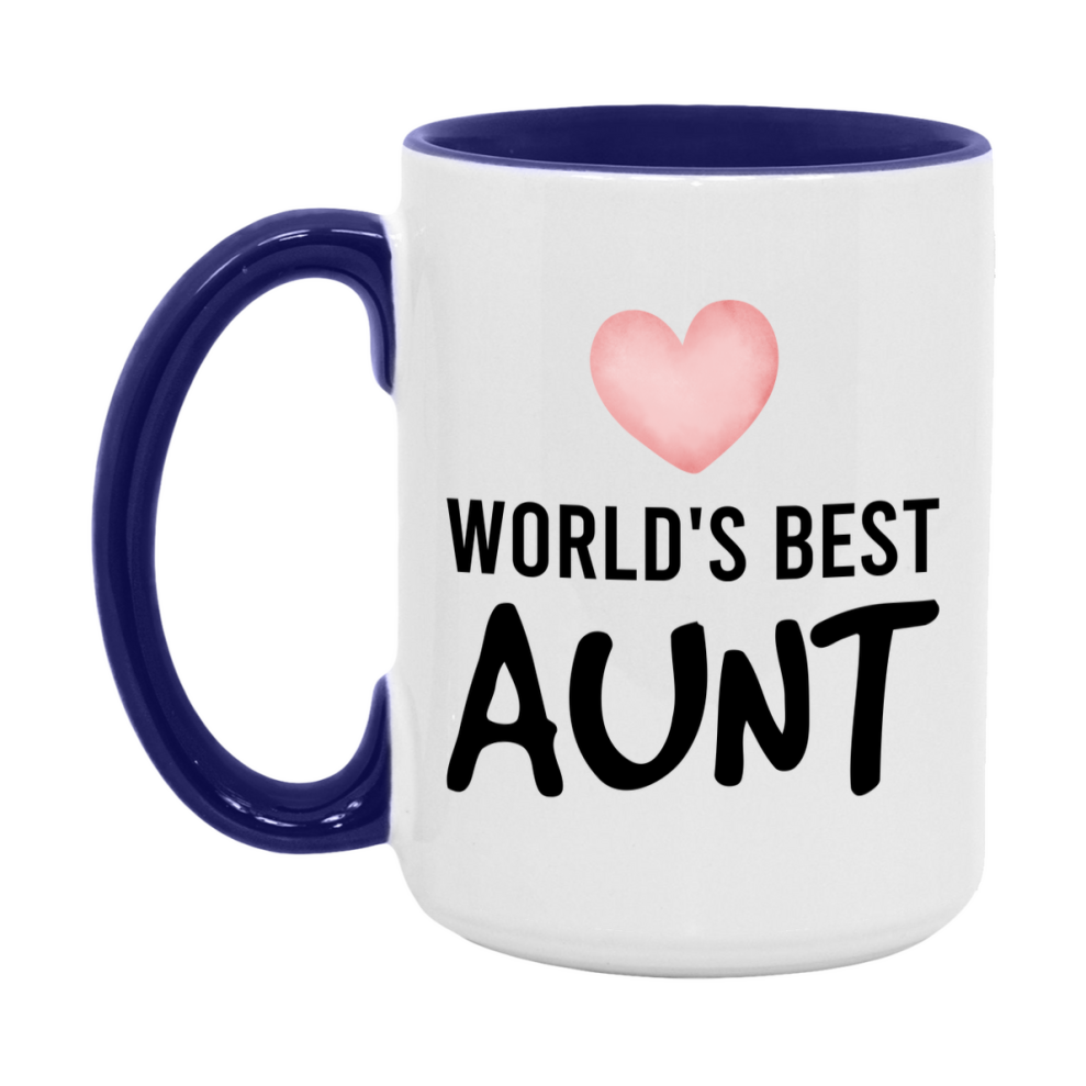 World's Best Aunt Mug, Aunt Superlative Coffee Mug, 11oz or 15oz Ceramic Cup, Gift for Aunt