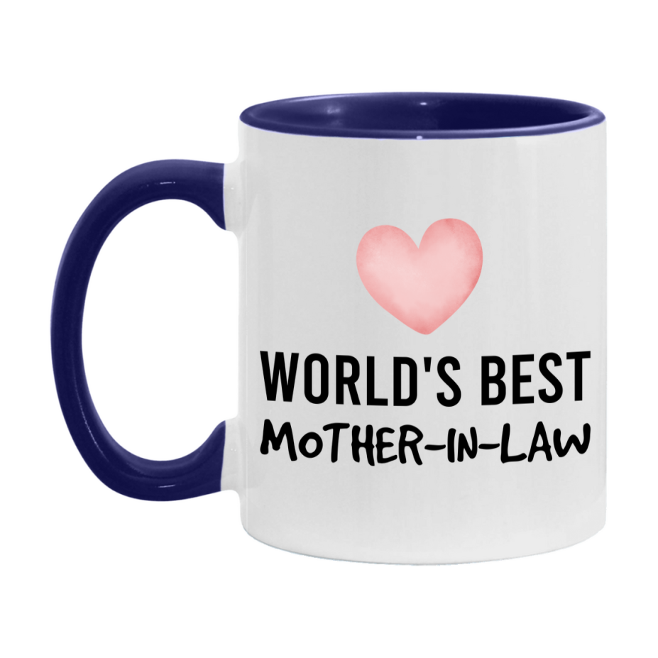World's Best Mother-In-Law Mug, Mother-In-Law Superlative Coffee Mug, 11oz or 15oz Ceramic Cup, Gift for Mother-In-Law