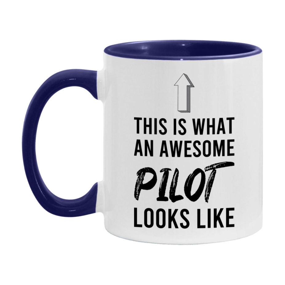 Funny Pilot Mug - This Is What An Awesome Pilot Looks Like - 11oz or 15oz Ceramic Coffee Cup - Novelty Gift for Pilot Professionals