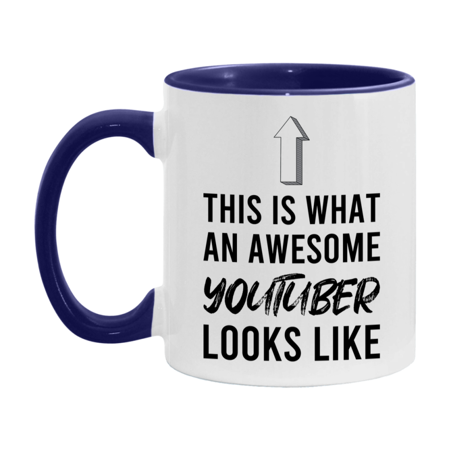 Funny Youtuber Mug - This Is What An Awesome Youtuber Looks Like - 11oz or 15oz Ceramic Coffee Cup - Novelty Gift for Youtuber Professionals