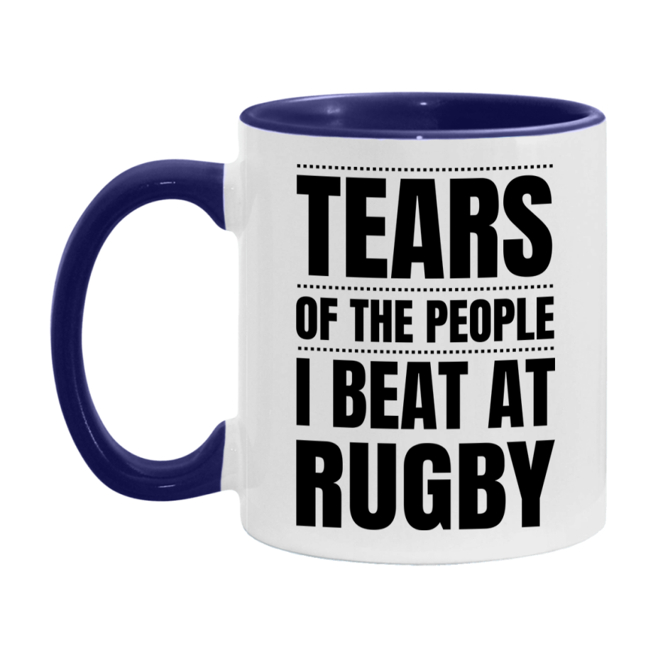 Funny Rugby Mug - "Tears Of The People I Beat At Rugby" - 11Oz Or 15Oz Ceramic Coffee Cup