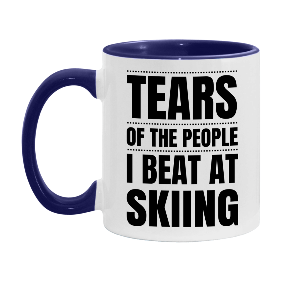 Funny Skiing Mug - "Tears Of The People I Beat At Skiing" - 11Oz Or 15Oz Ceramic Coffee Cup