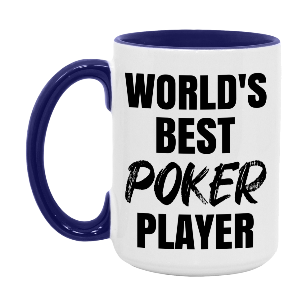 World's Best Poker Player Mug, Funny Card Game Player Gift, 11Oz Or 15Oz White Ceramic Mug