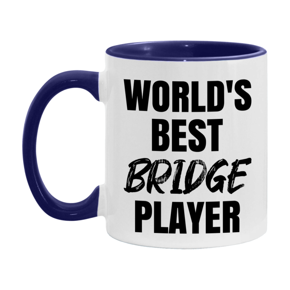 World's Best Bridge Player Mug, Funny Card Game Player Gift, 11Oz Or 15Oz White Ceramic Mug