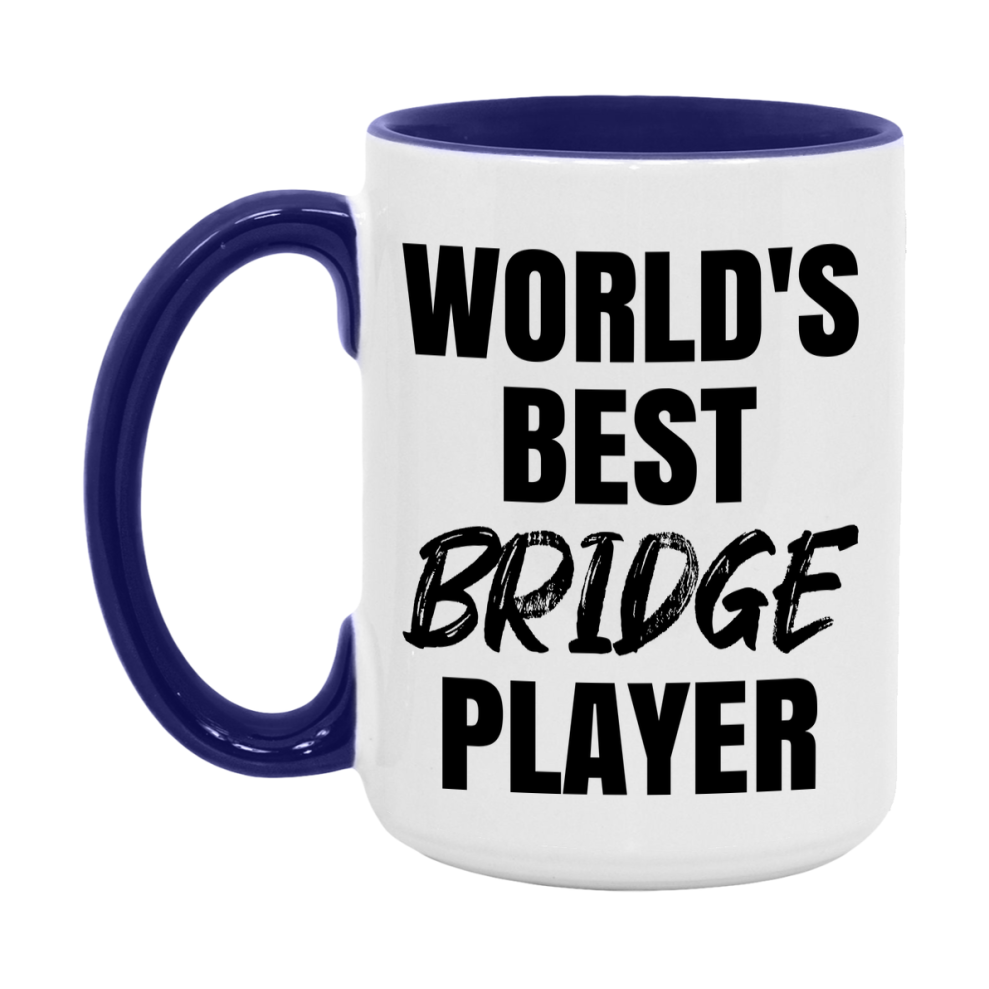 World's Best Bridge Player Mug, Funny Card Game Player Gift, 11Oz Or 15Oz White Ceramic Mug