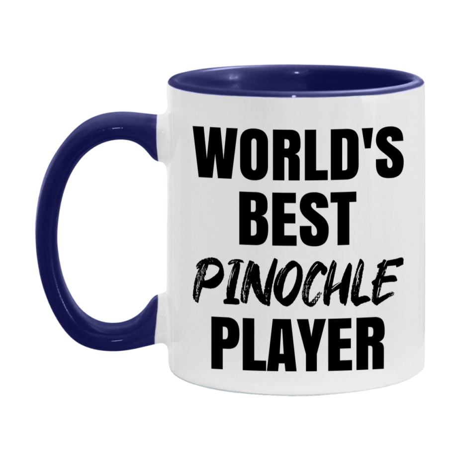 World's Best Pinochle Player Mug, Funny Card Game Player Gift, 11Oz Or 15Oz White Ceramic Mug