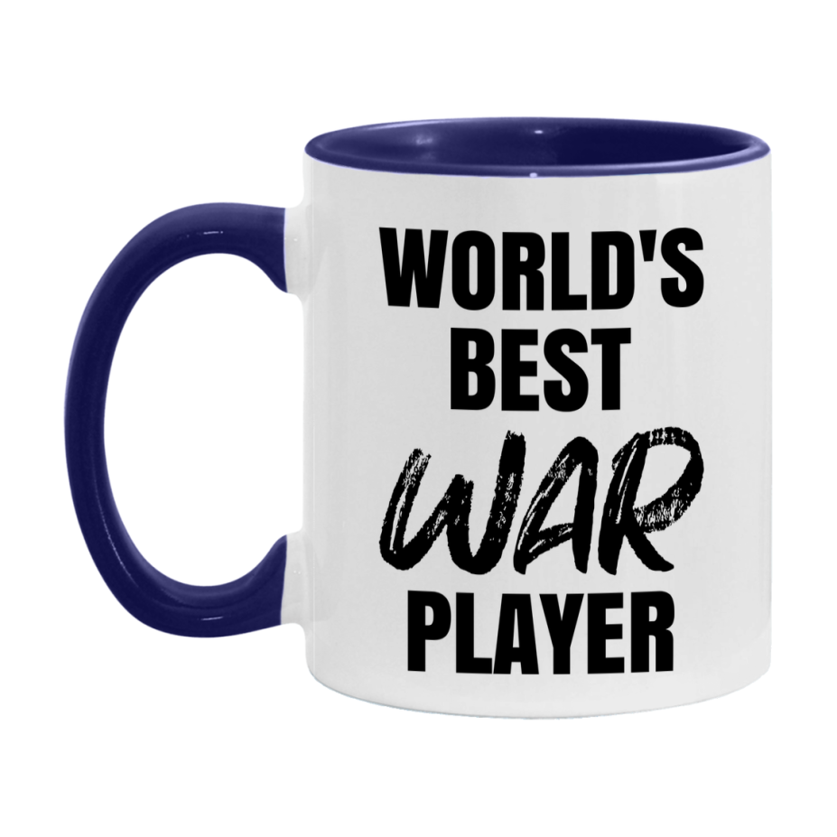 World's Best War Player Mug, Funny Card Game Player Gift, 11Oz Or 15Oz White Ceramic Mug