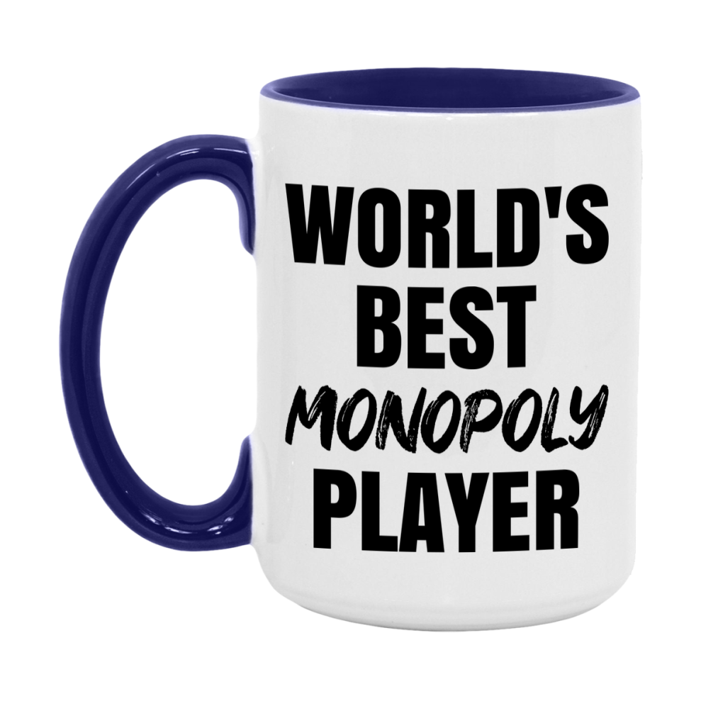 World's Best Monopoly Player Mug, Funny Game Board Gift, 11Oz Or 15Oz White Ceramic Mug