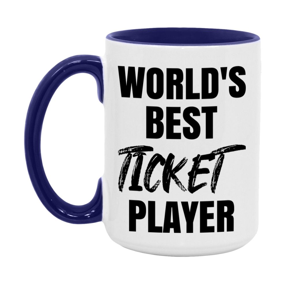 World's Best Ticket Player Mug, Funny Game Board Gift, 11Oz Or 15Oz White Ceramic Mug
