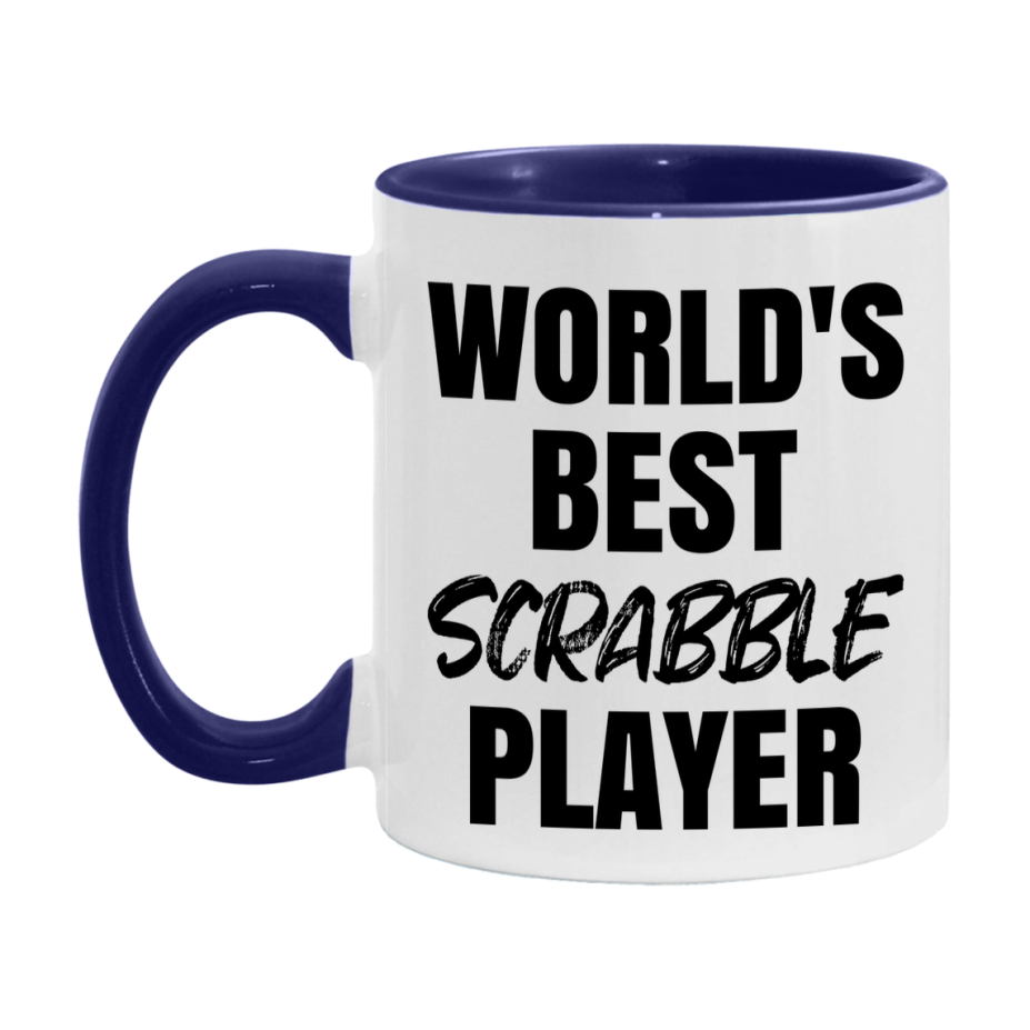 World's Best Scrabble Player Mug, Funny Game Board Gift, 11Oz Or 15Oz White Ceramic Mug