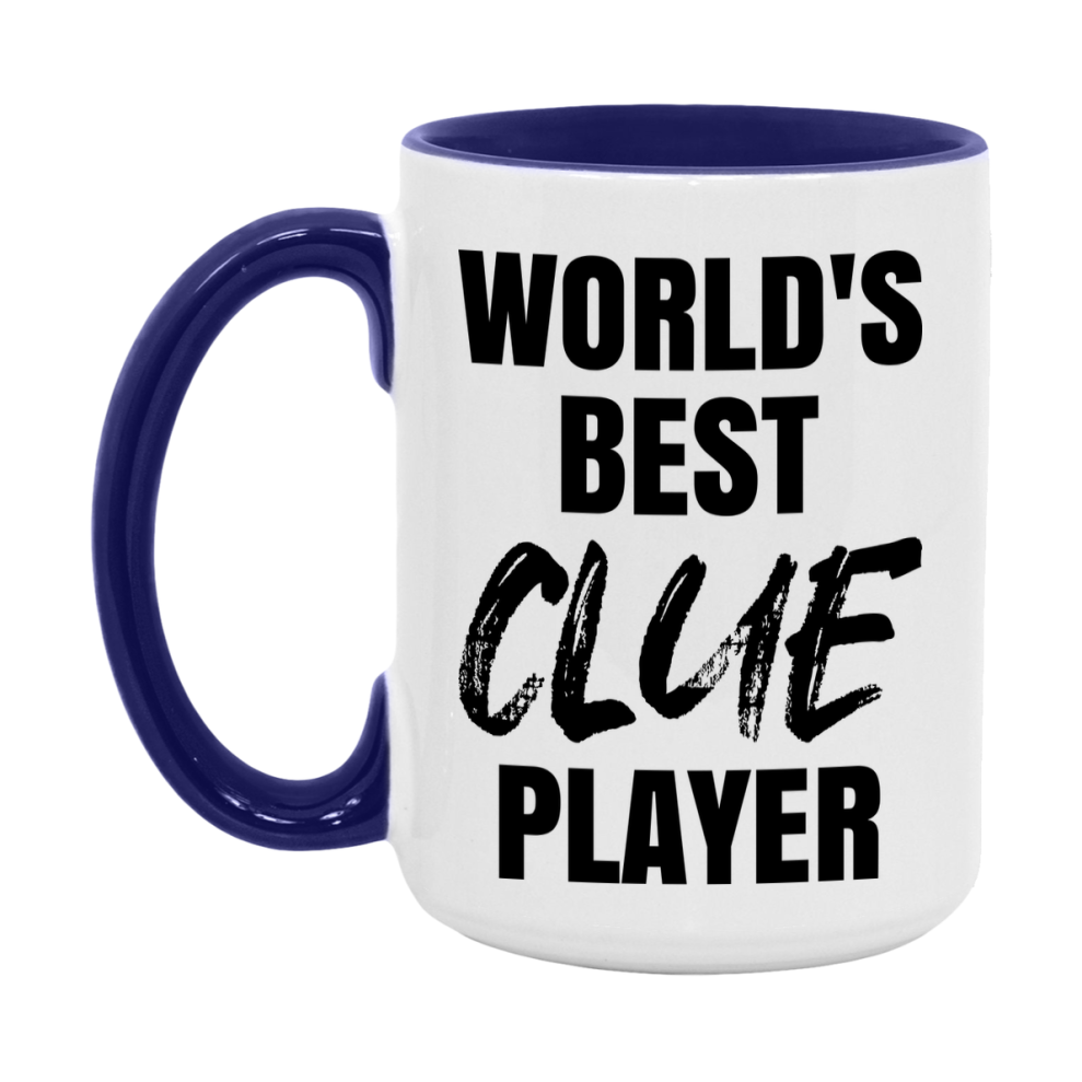 World's Best Clue Player Mug, Funny Game Board Gift, 11Oz Or 15Oz White Ceramic Mug