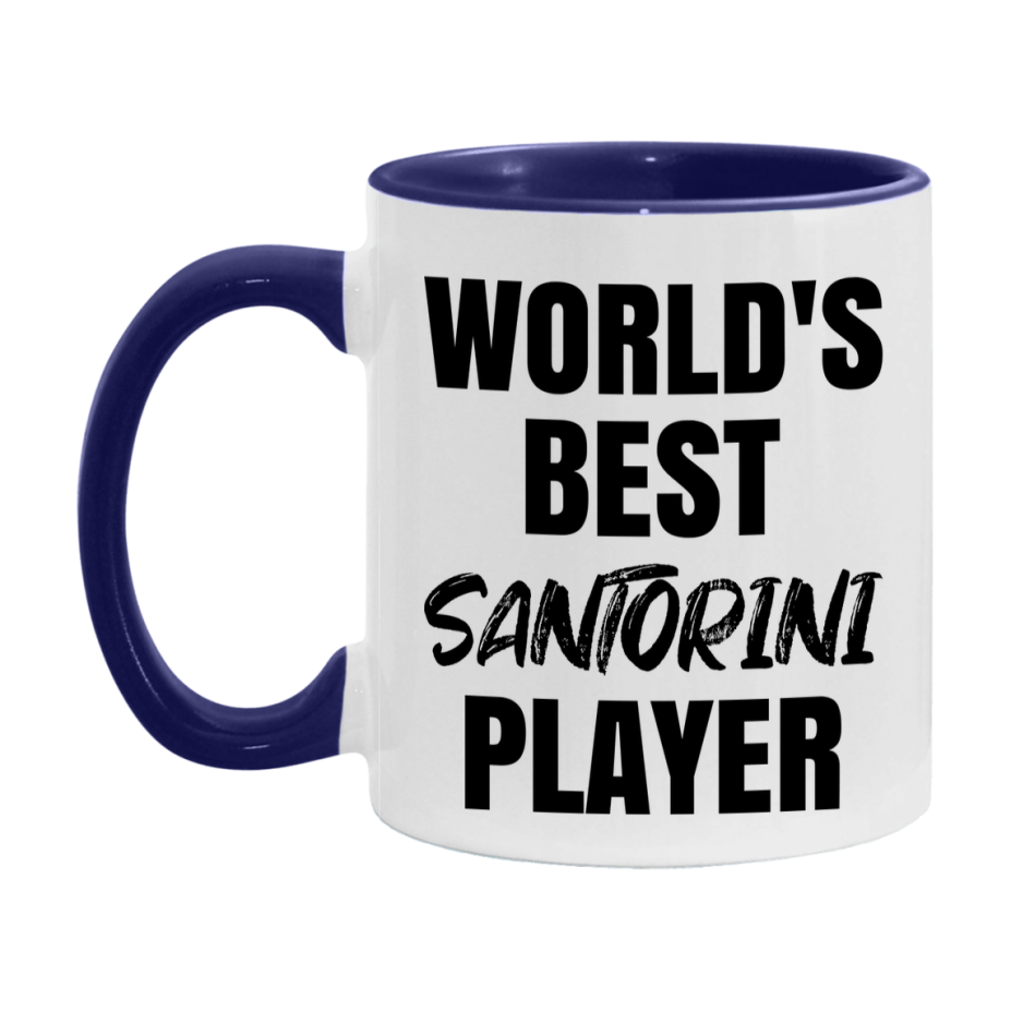 World's Best Santorini Player Mug, Funny Game Board Gift, 11Oz Or 15Oz White Ceramic Mug