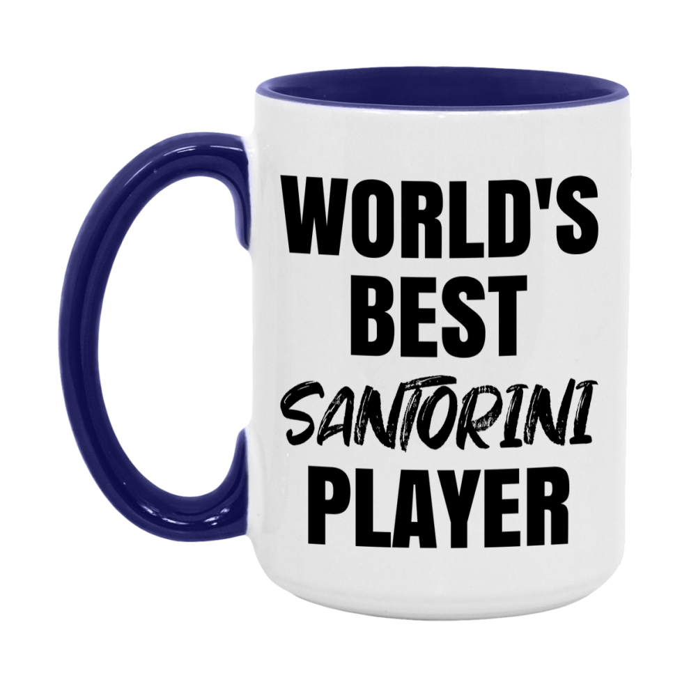 World's Best Santorini Player Mug, Funny Game Board Gift, 11Oz Or 15Oz White Ceramic Mug