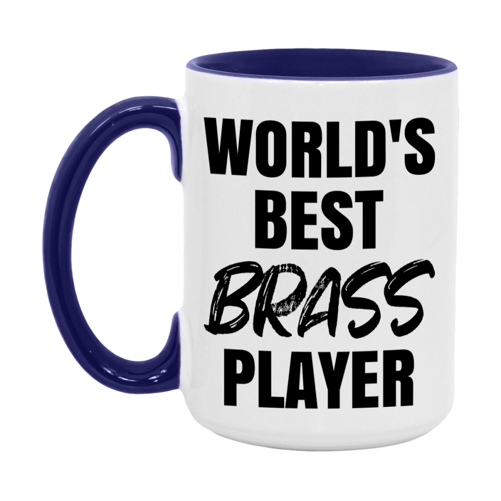 World's Best Brass Player Mug, Funny Game Board Gift, 11Oz Or 15Oz White Ceramic Mug