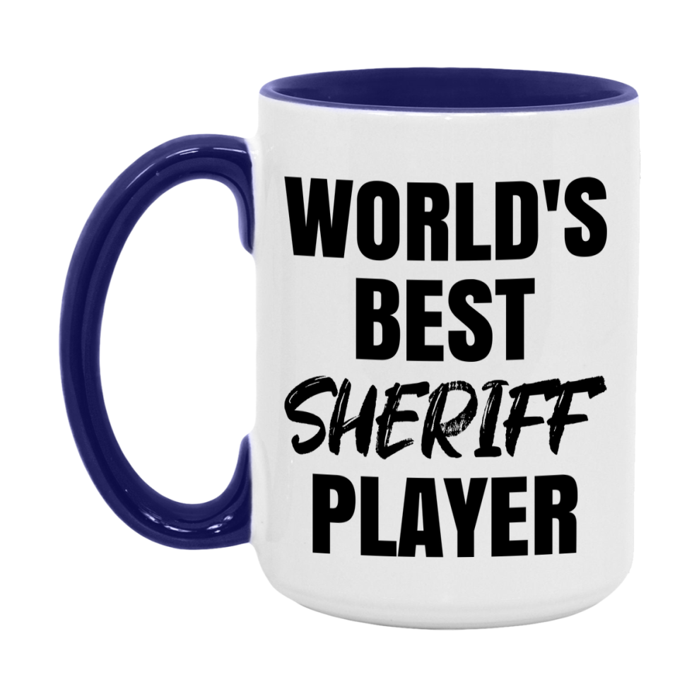 World's Best Sheriff Player Mug, Funny Game Board Gift, 11Oz Or 15Oz White Ceramic Mug