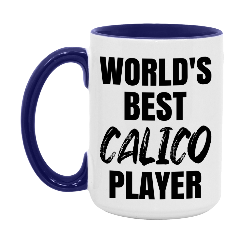 World's Best Calico Player Mug, Funny Game Board Gift, 11Oz Or 15Oz White Ceramic Mug