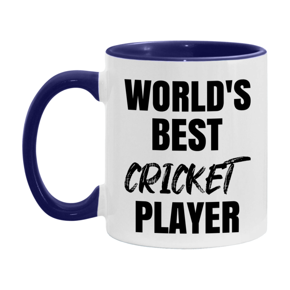 World's Best Cricket Player Mug, Double-Sided 11Oz Or 15Oz Coffee Cup