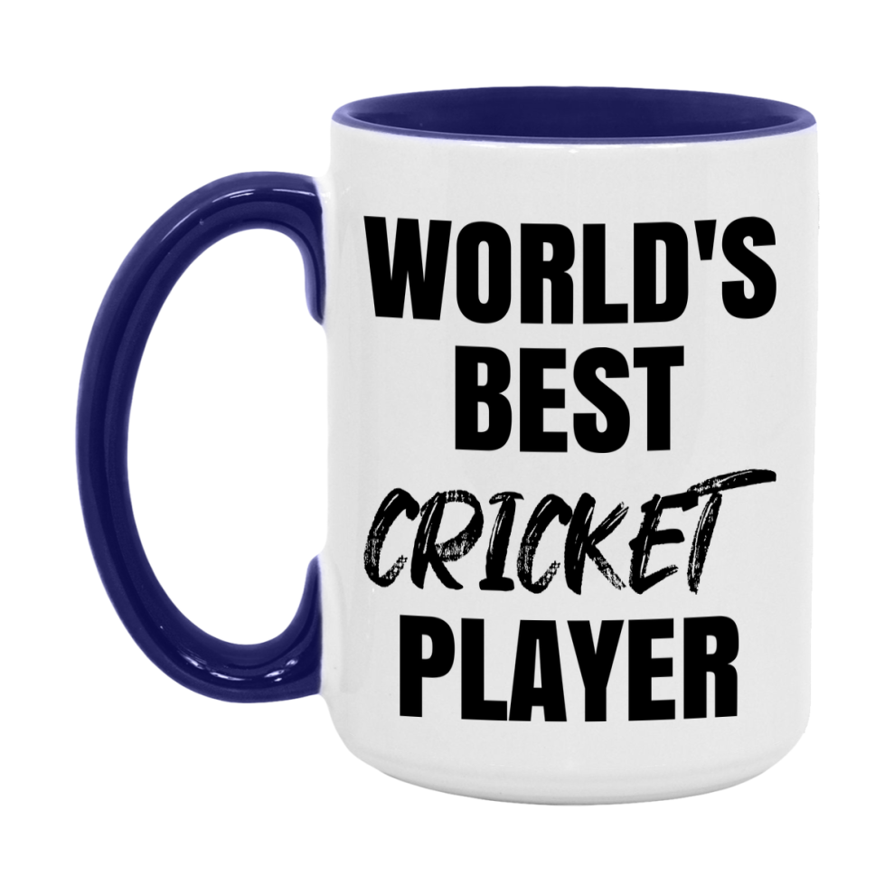World's Best Cricket Player Mug, Double-Sided 11Oz Or 15Oz Coffee Cup
