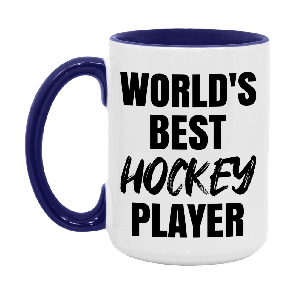 World's Best Hockey Player Mug, Double-Sided 11Oz Or 15Oz Coffee Cup