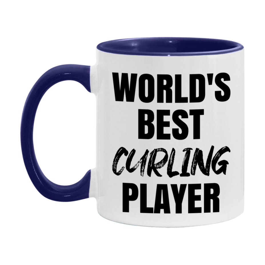 World's Best Curling Player Mug, Double-Sided 11Oz Or 15Oz Coffee Cup