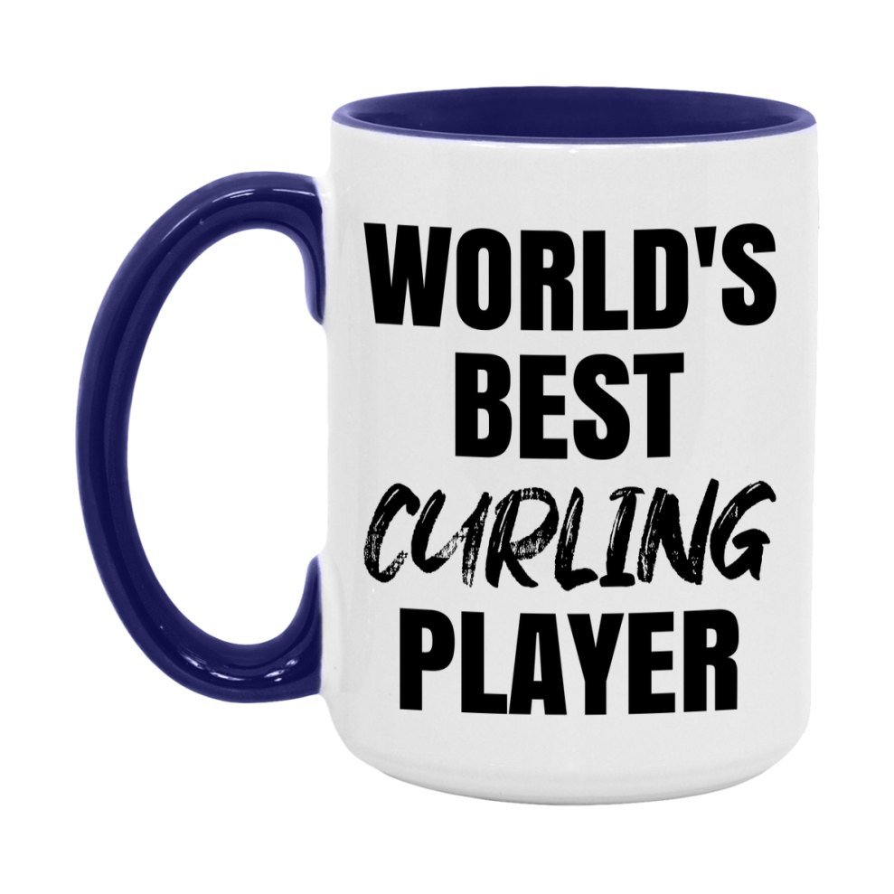 World's Best Curling Player Mug, Double-Sided 11Oz Or 15Oz Coffee Cup