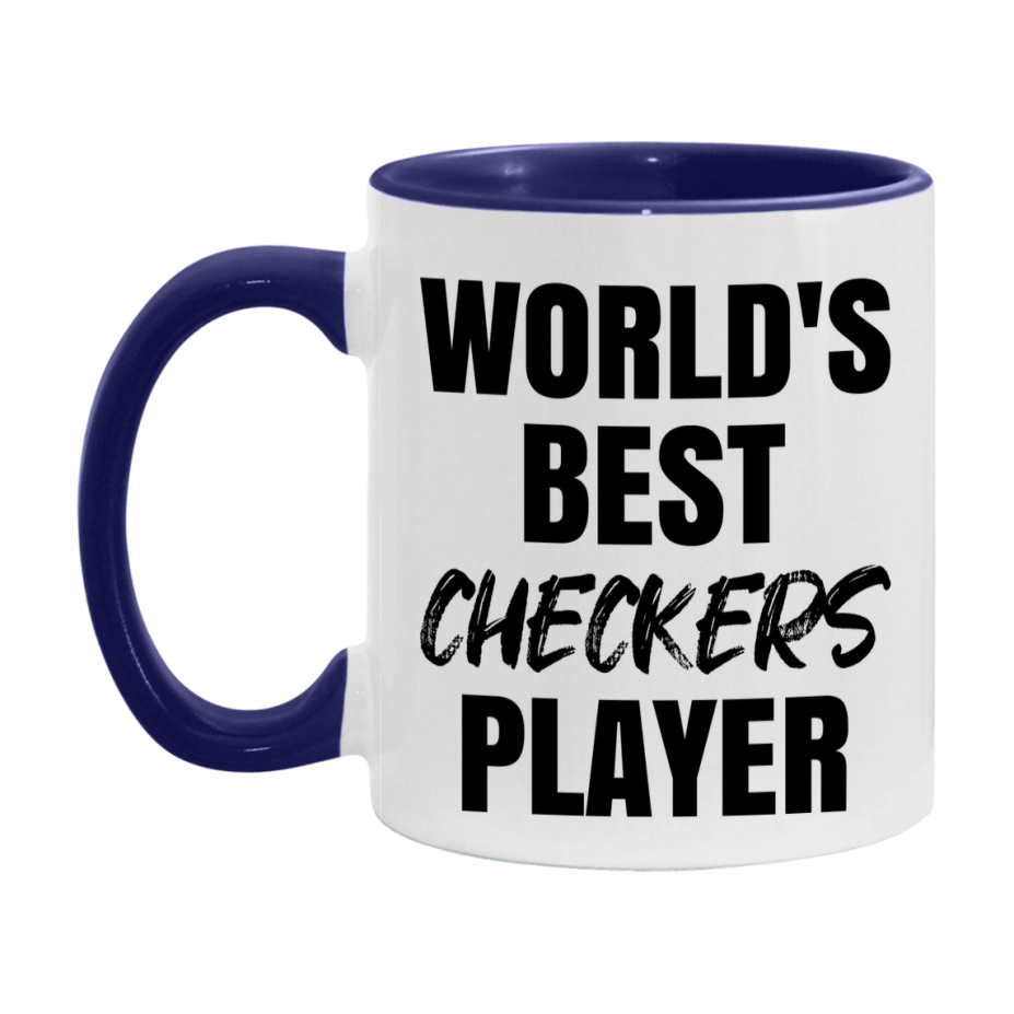 World's Best Checkers Player Mug, Double-Sided 11Oz Or 15Oz Coffee Cup