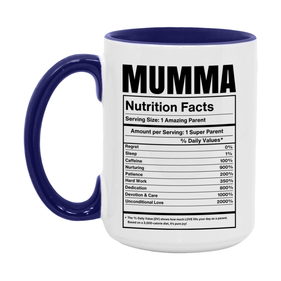 Mumma Coffee Mug, Nutrition Facts Mug For Mumma, Funny Gift For Mumma, 11Oz Or 15Oz Cup
