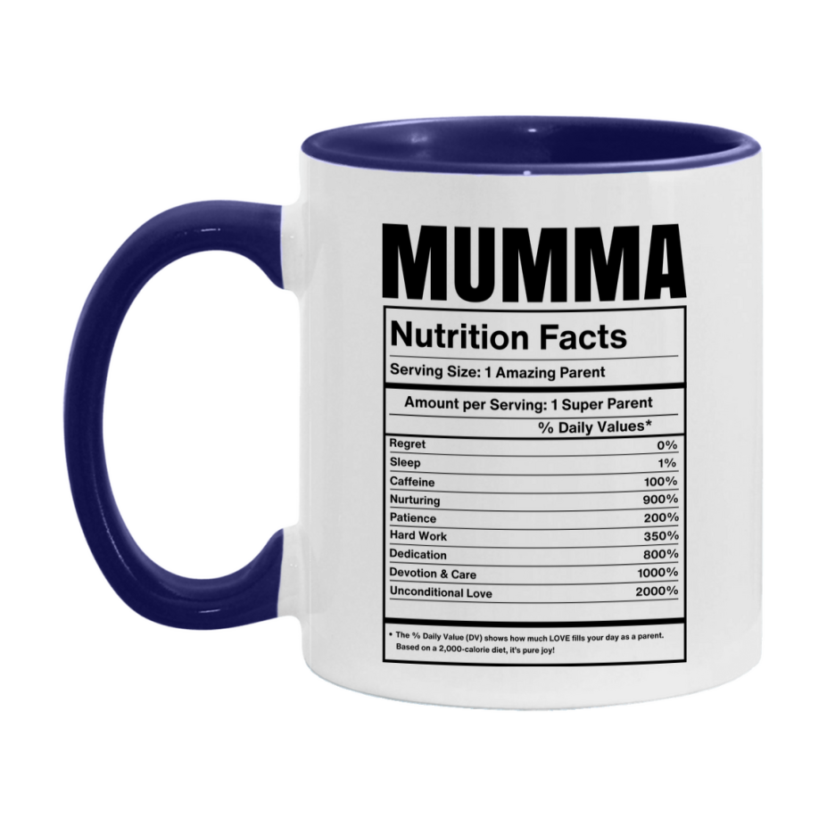 Mumma Coffee Mug, Nutrition Facts Mug For Mumma, Funny Gift For Mumma, 11Oz Or 15Oz Cup