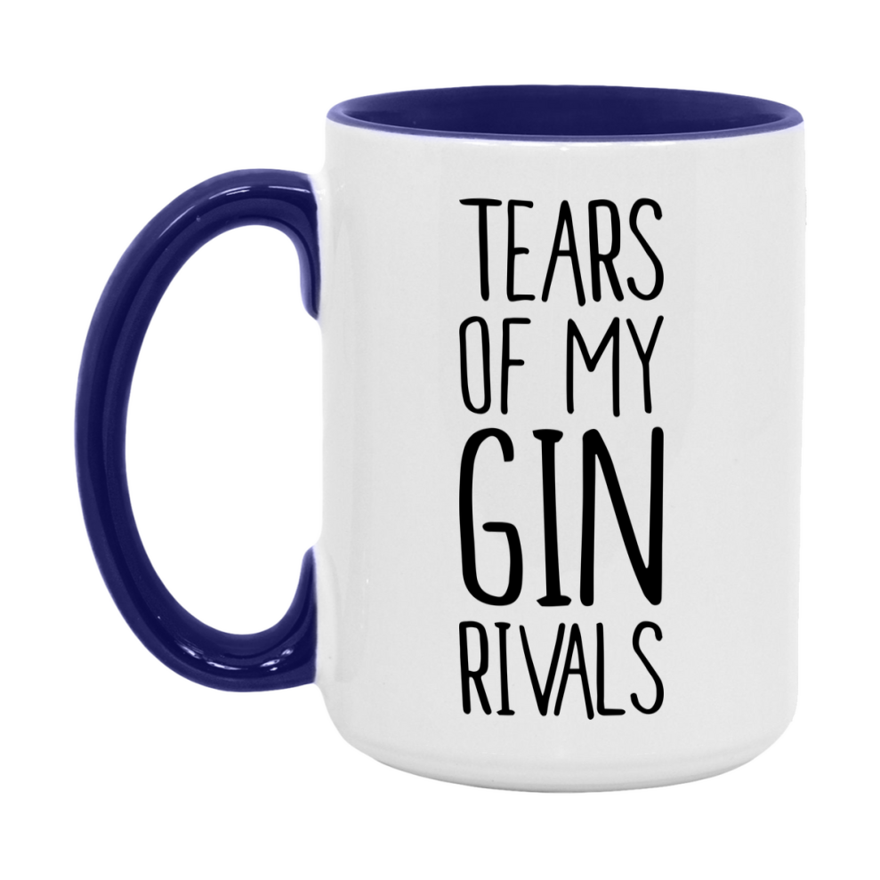 Funny Gin Mug, Tears Of My Gin Rivals, 11Oz Or 15Oz Ceramic Coffee Cup