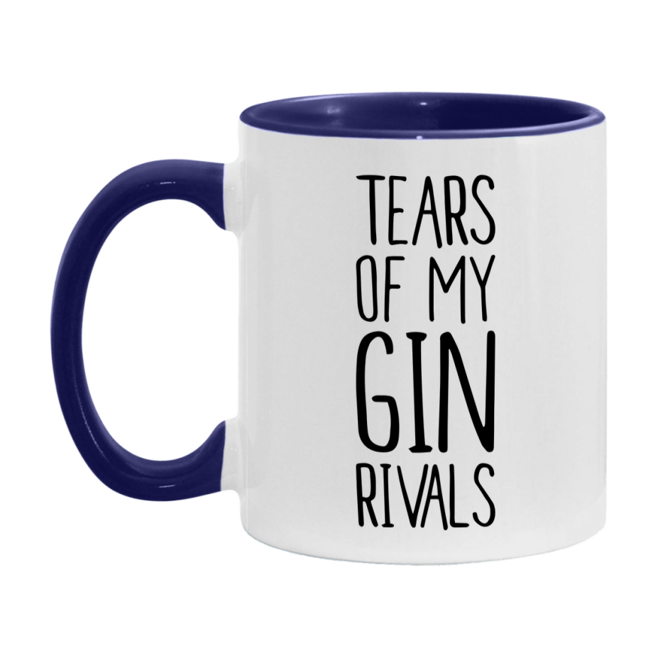 Funny Gin Mug, Tears Of My Gin Rivals, 11Oz Or 15Oz Ceramic Coffee Cup