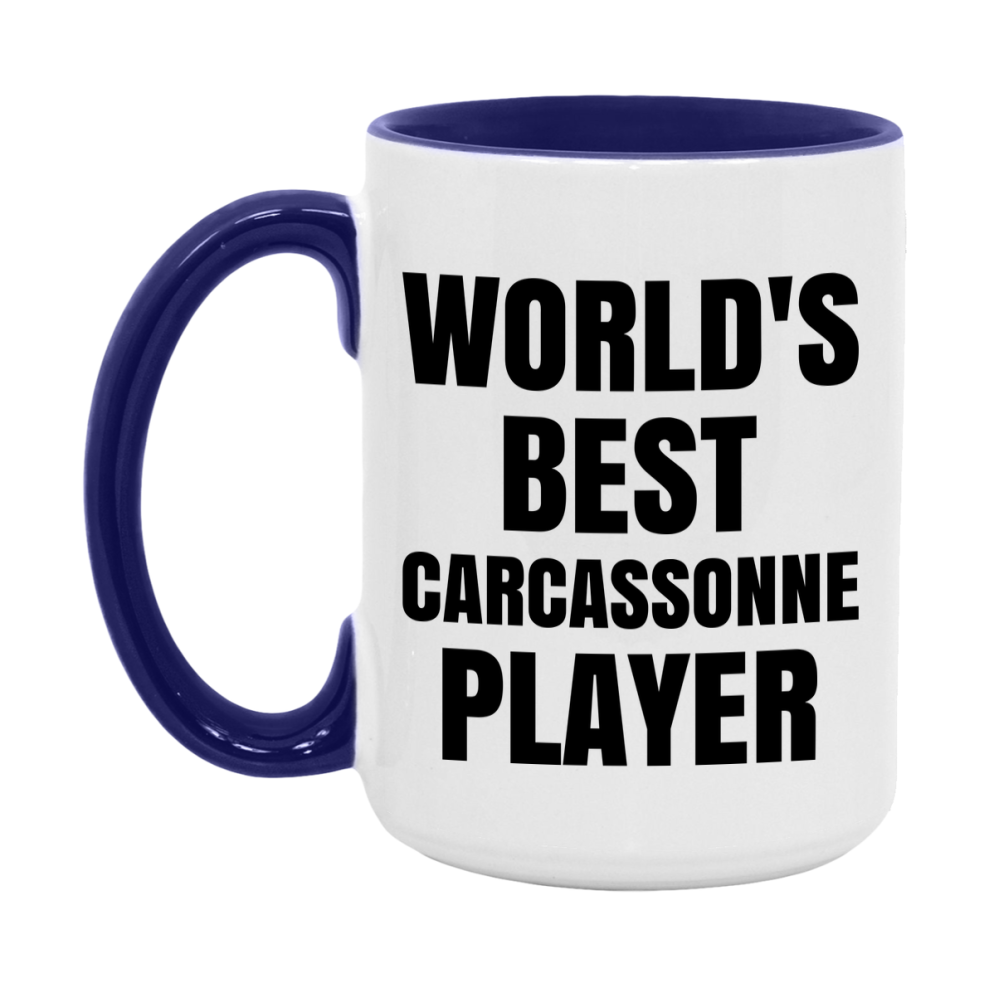 Funny Game Board Mug, World's Okayest Carcassonne Player, 11Oz Or 15Oz Ceramic Coffee Cup