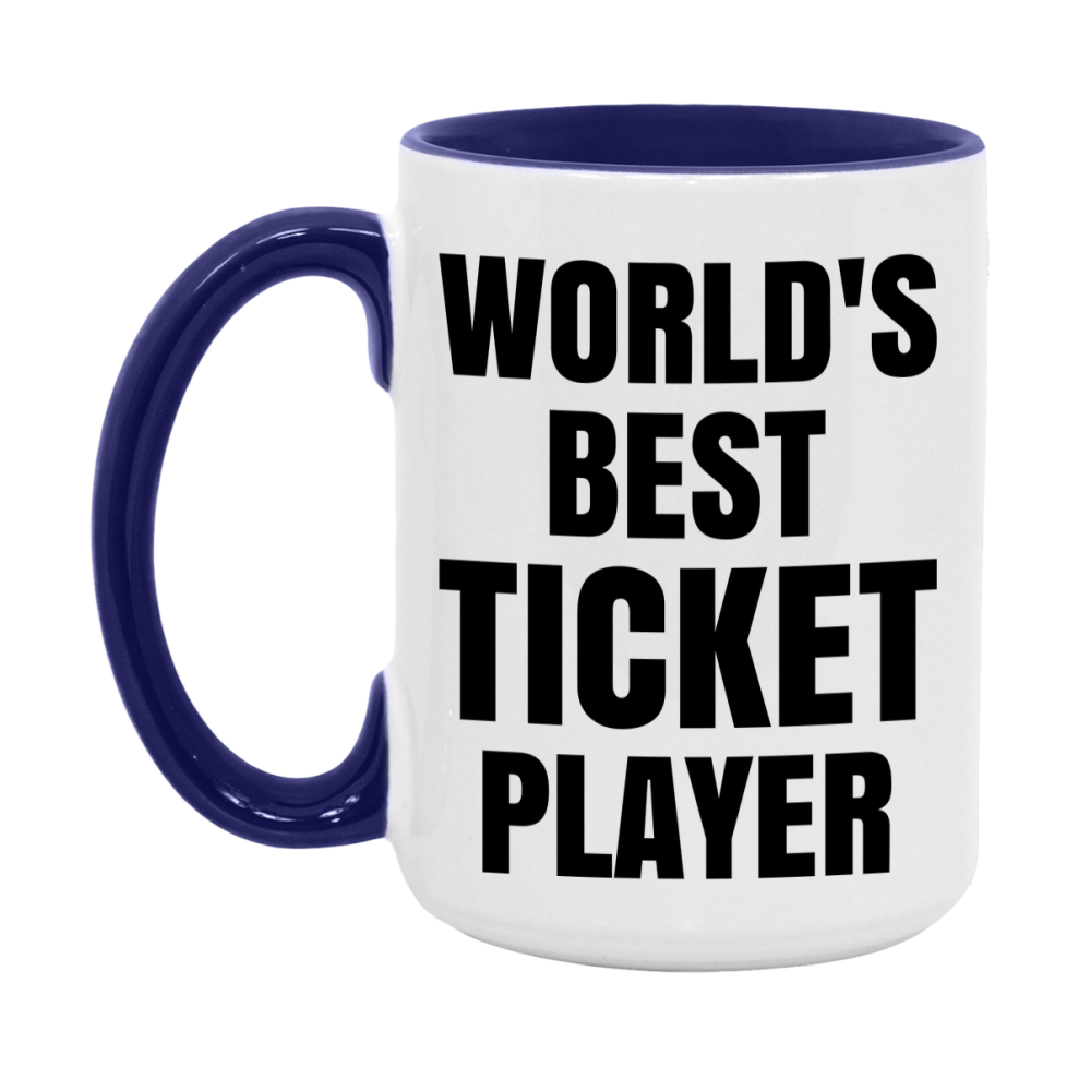 Funny Game Board Mug, World's Okayest Ticket Player, 11Oz Or 15Oz Ceramic Coffee Cup