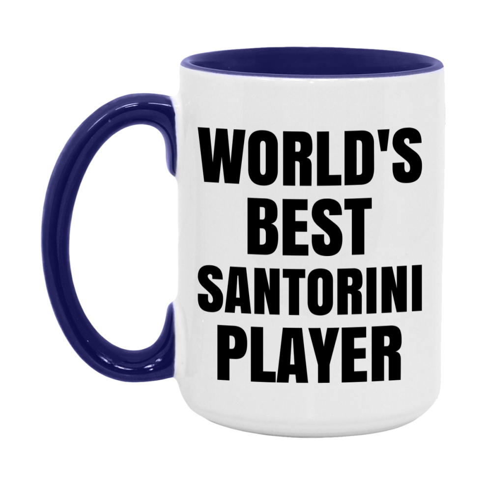 Funny Game Board Mug, World's Okayest Santorini Player, 11Oz Or 15Oz Ceramic Coffee Cup