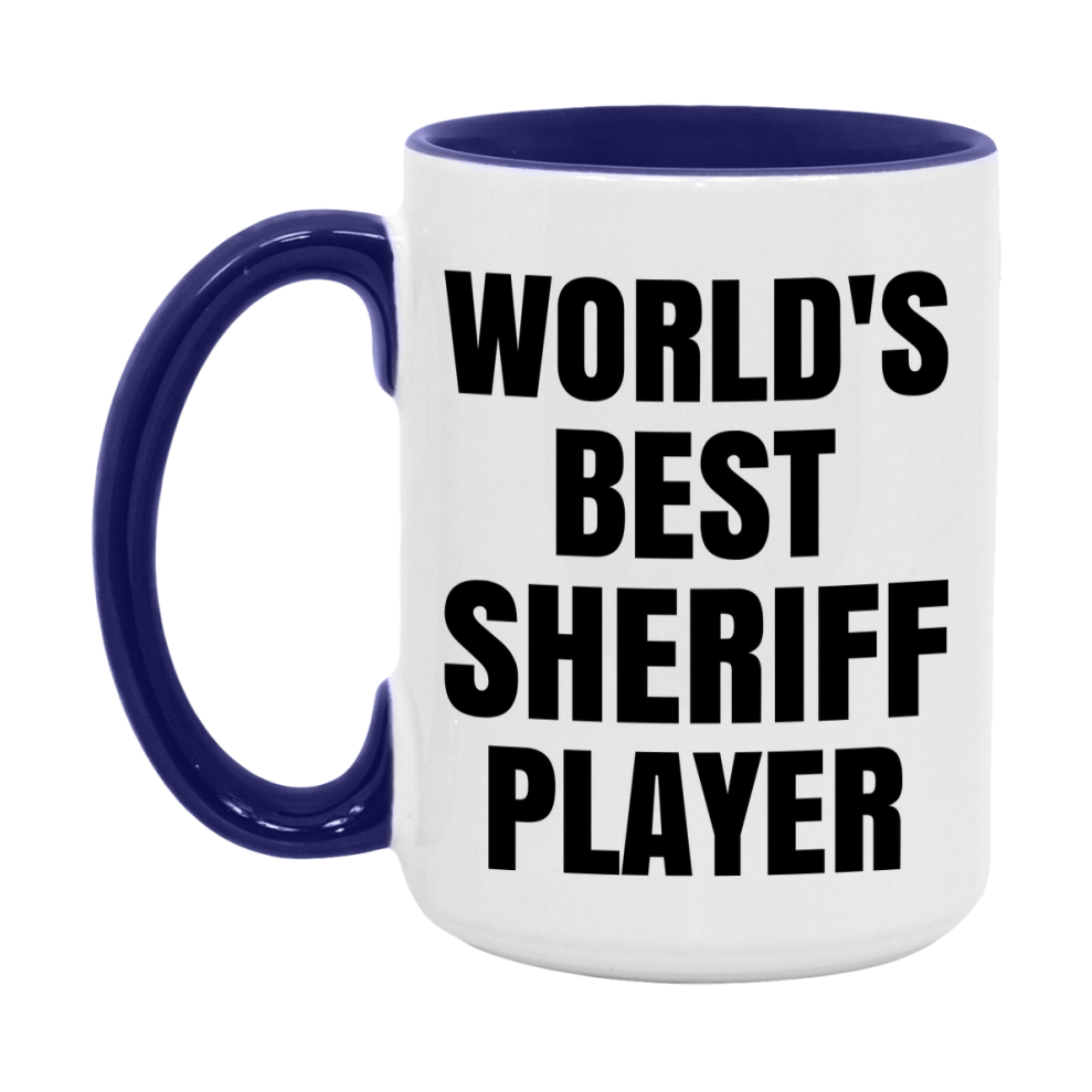 Funny Game Board Mug, World's Okayest Sheriff Player, 11Oz Or 15Oz Ceramic Coffee Cup