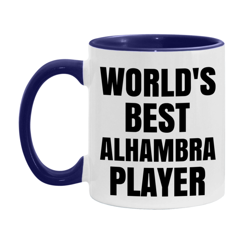 Funny Game Board Mug, World's Okayest Alhambra Player, 11Oz Or 15Oz Ceramic Coffee Cup