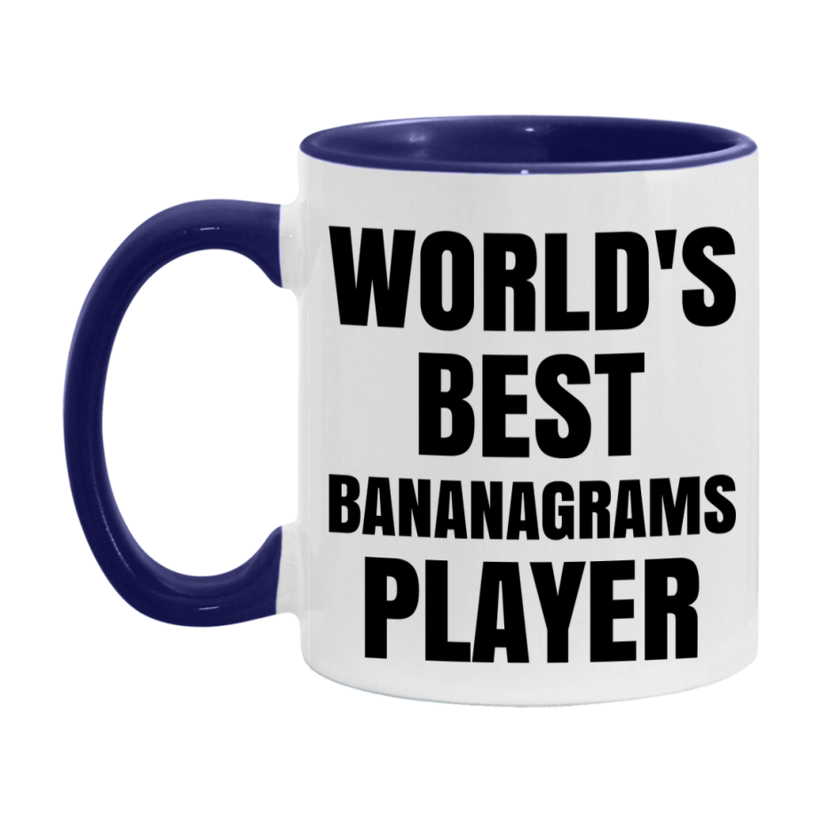 Funny Game Board Mug, World's Okayest Bananagrams Player, 11Oz Or 15Oz Ceramic Coffee Cup