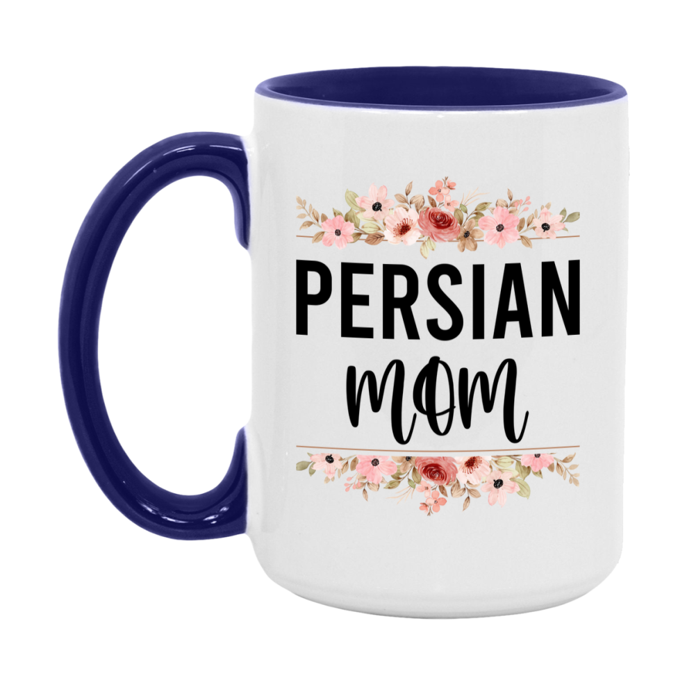 Persian Cat Mom Mug, Floral Cat Mug For Mom, 11Oz Or 15Oz Coffee Cup