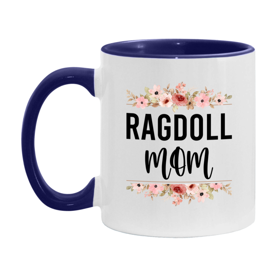 Ragdoll Cat Mom Mug, Floral Cat Mug For Mom, 11Oz Or 15Oz Coffee Cup
